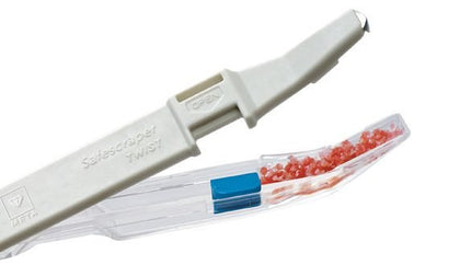 Safescraper Twist – gebogener Einweg - Knochensammler (steril) - SurgicMateGeistlichgebogen