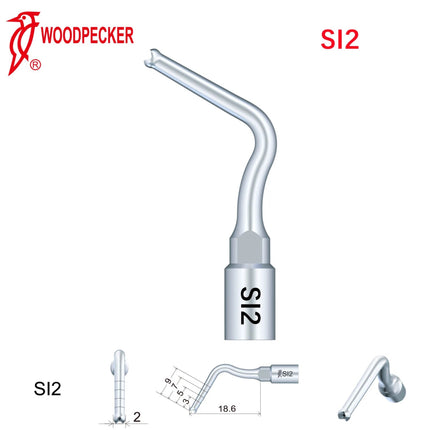 Woodpecker SI2 Piezo Tip - Implant Preparation 2.0mm Center Water (4th Gen) - SurgicMateWOODPECKER